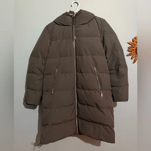 DKNY Women's Gray Puffer Jacket/Coat, Long - Picture 4 of 5